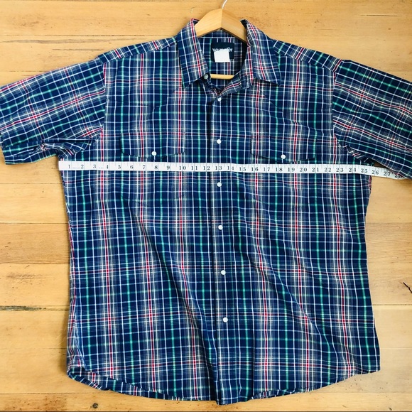 Wrangler Mens Short Sleeve Pearl Snap Blue Pink Plaid Western Casual Shirt Sz XL - Picture 8 of 9